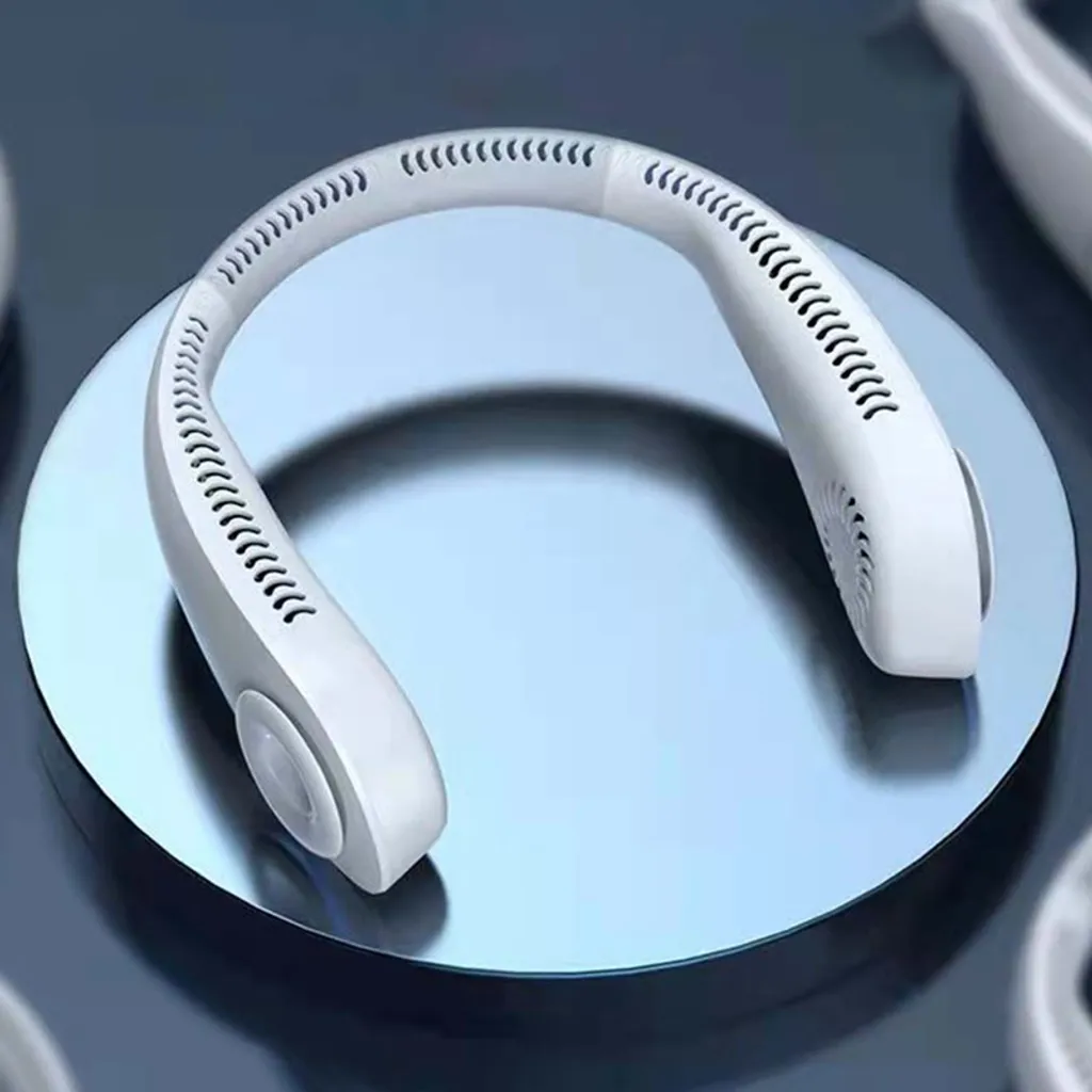 Flexibler Halsventilator, Leiser Blattloser Sportventilator, USB Drehbarer Nackenkühler Zum Aufhängen Für Outdoor Sportarten, Weiß - Image 6