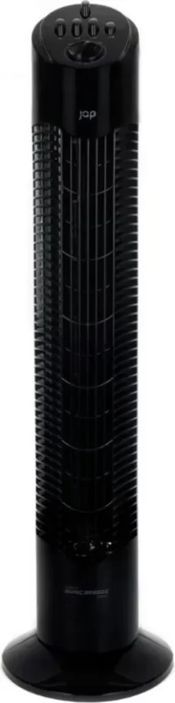 JAP Quebec Oszillierender Leise Turmventilator - 3 Geschwindigkeitsstufen - Drehend - Säulenventilator Mit Timer - Weiß