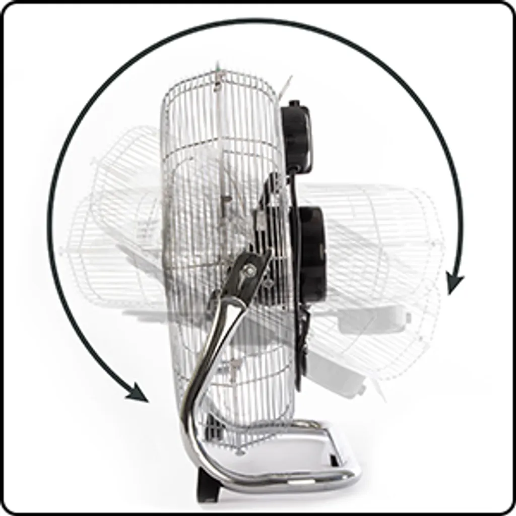 ProfiCare Ventilator PC-VL 3067 Windmaschine Im Retro-Design, Mit 3 Geschwindigkeiten, Stufenlos Neigbarer Ventilator-Kopf, Ø Ca. 50cm, Metall-chrom - Image 7