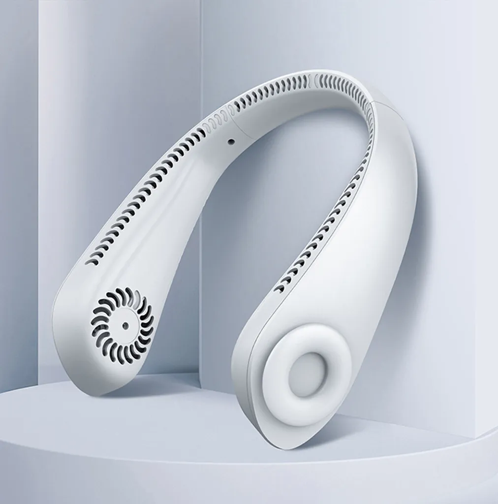 Flexibler Halsventilator, Leiser Blattloser Sportventilator, USB Drehbarer Nackenkühler Zum Aufhängen Für Outdoor Sportarten, Weiß - Image 10