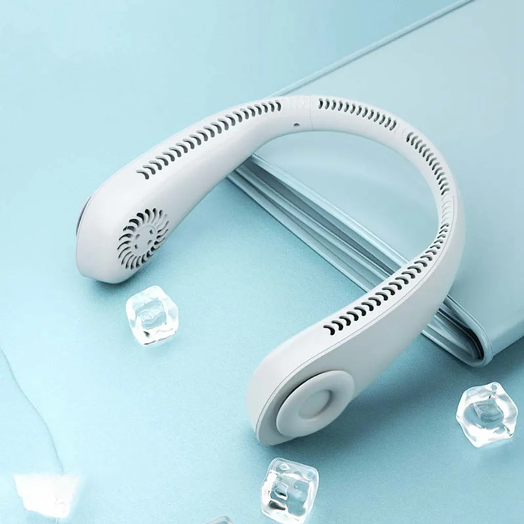 Tragbarer Halsventilator Nackenventilator Tragbare Ventilator Für Outdoor USB Fan Miniventilator Halsventilator(Weiß) - Image 7