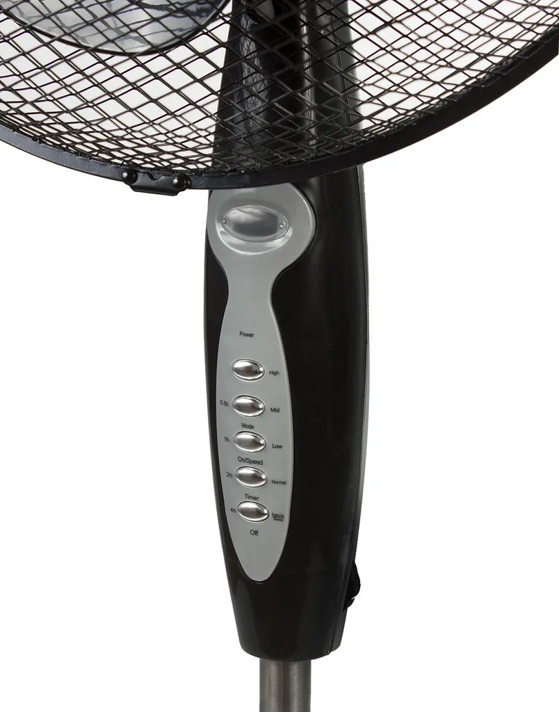 Standventilator Mit Fernbedienung 40 Watt 3 Geschwindigkeitsstufen 40cm Niedriger Oszillation Bodenventilator Windmaschine 7,5h Timer Schwarz – Bild 2