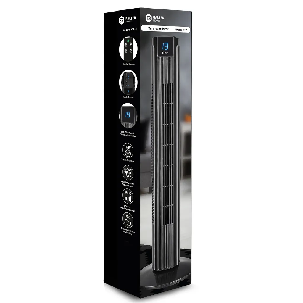 Turmventilator Mit Fernbedienung Leise 80 Cm Ventilator Timer Säulenventilator - Image 9
