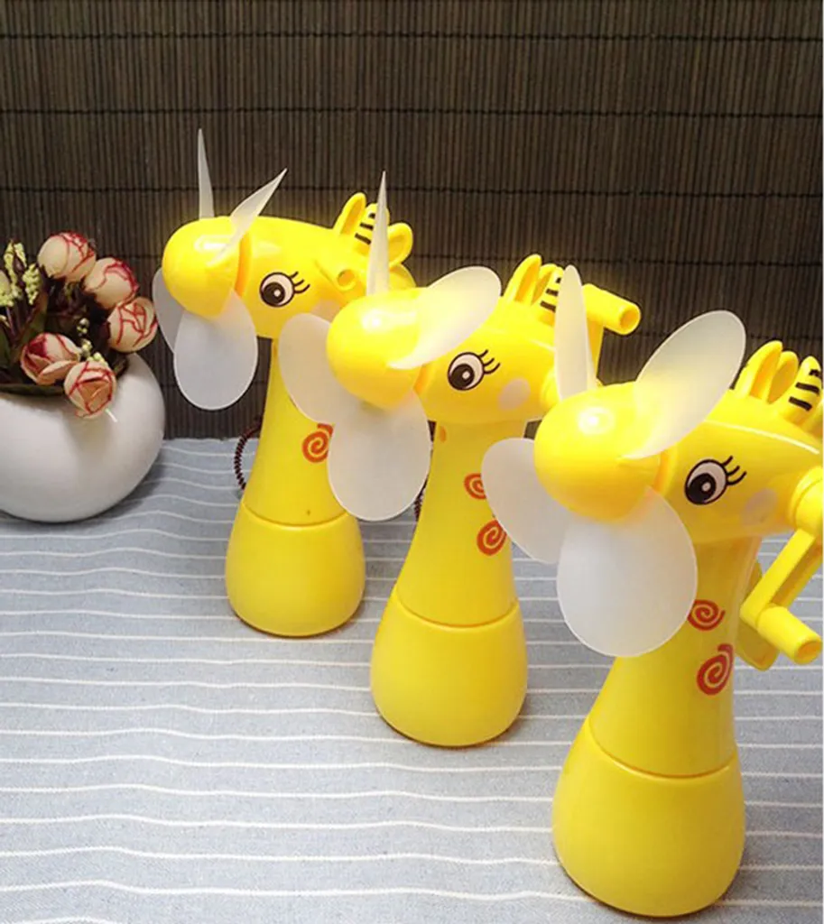 Handventilator Für Kinder - Mini Kurbel-Sprüh-Ventilator Mit Wasserspritze Als Zerstäuber - Image 4