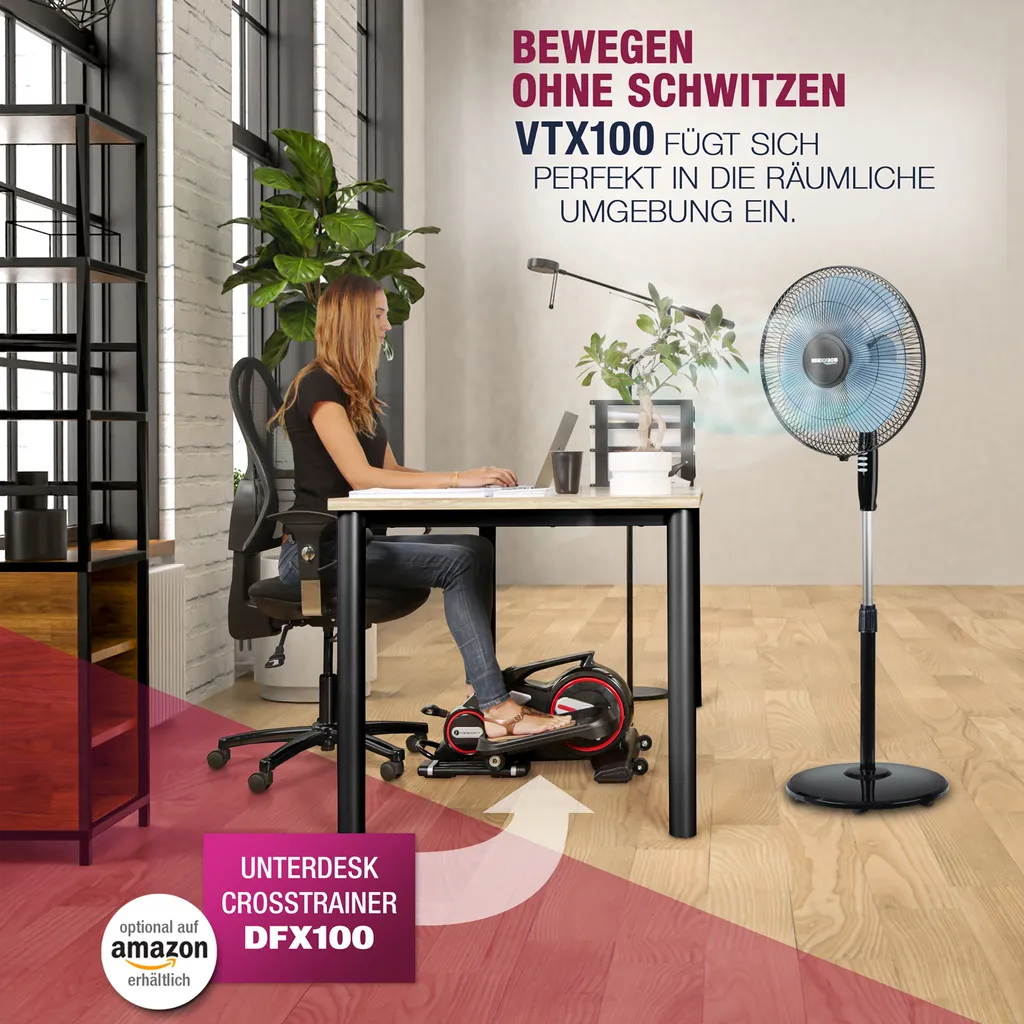 RelaxxNow Super Leiser Standventilator Mit 45W Motoren Leistung, Oszillierender Ventilator Mit 3 Geschwindigkeitsstufen Und Höhenverstellbarkeit Bis 131cm, 41 DB Schlafmodus & 41cm Durchmesser, VTX100 - Image 5