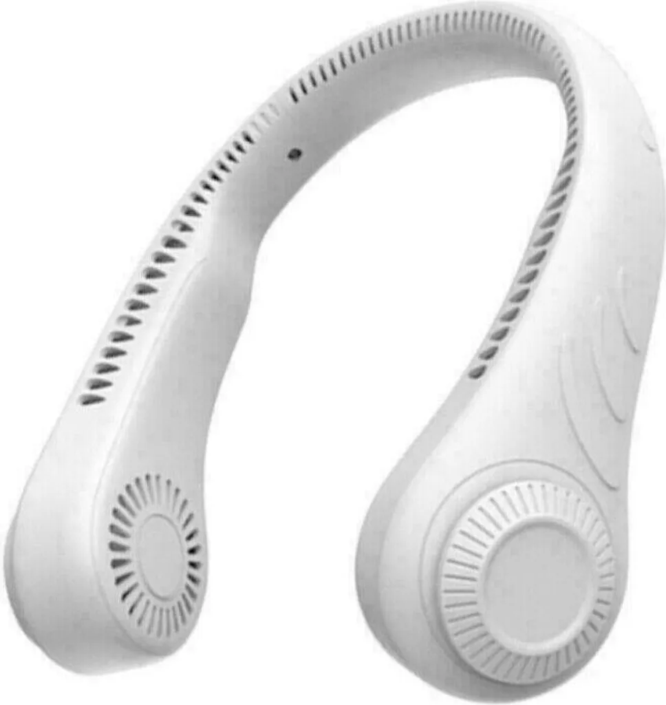 Tragbarer Mini Fan Nackenbügel Klingenloser Hängender Halsventilator Lazy Neck Hanging Cooler USB Wiederaufladbar USB, Weiß - Image 3