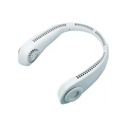 2000mAh Tragbarer Lüfter Nackenbügel Klingenloser Hängender Halsventilator Lazy Neck Hanging Cooler 3-Speeds 360 Grad Verdrehung USB Wiederaufladbar,Weiß