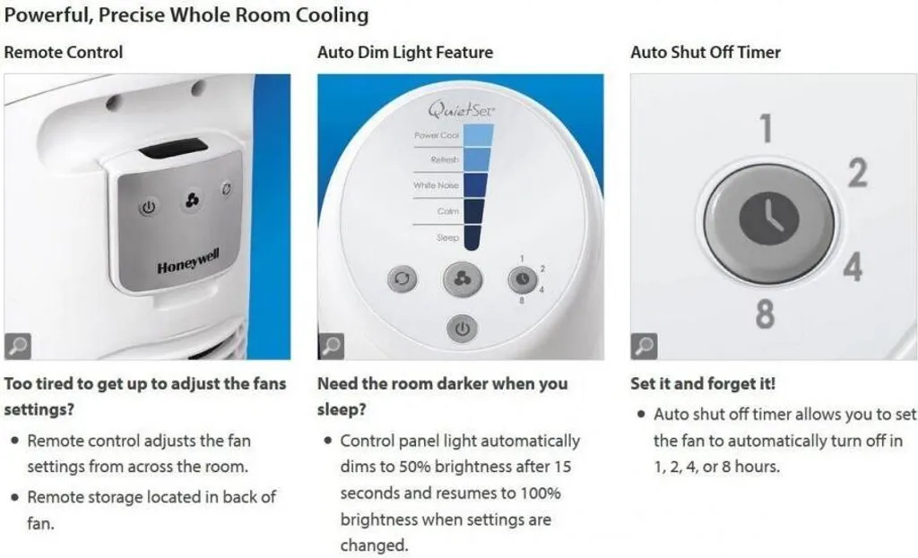 Honeywell Turmventilator HYF260E4 30W Weiß 108421 – Bild 12