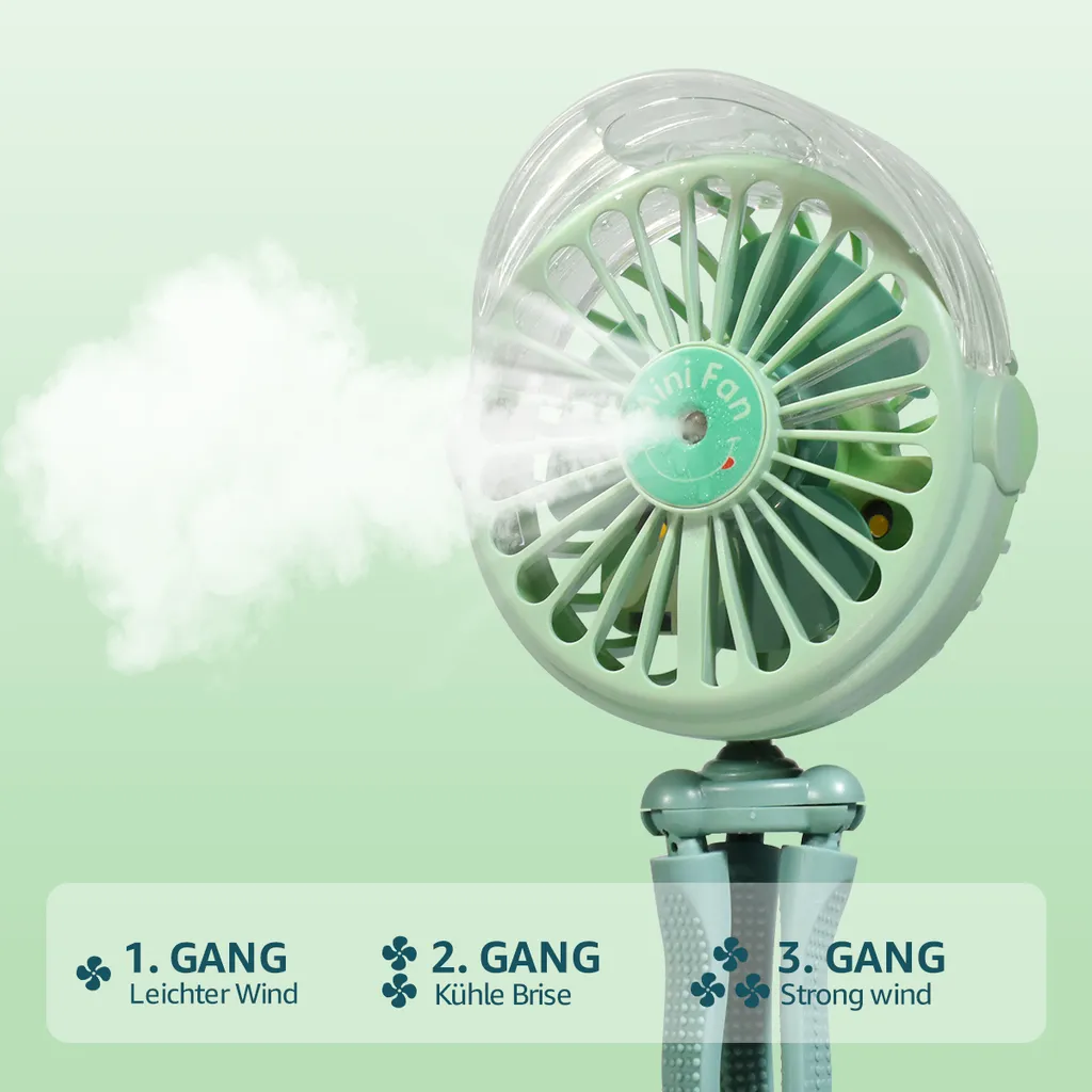 CMYBABEE USB Ventilator Handventilator Mini Fan, Ventilator Und Befeuchter 2 In 1 Design Clip Ventilator Für Kinderwagen, Zuhause & Büro - Image 3
