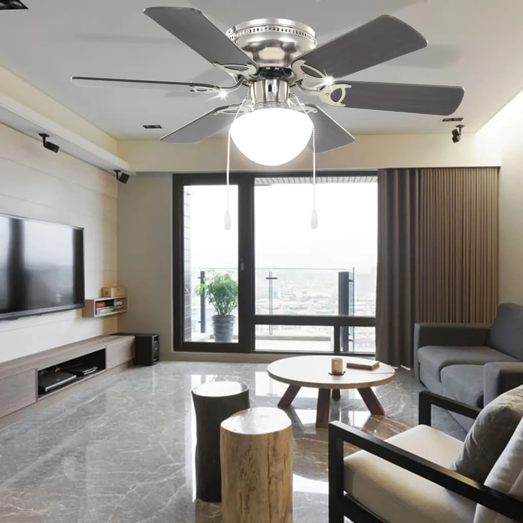 VidaXL Dekorativer Deckenventilator Mit Leuchtmittel 82 Cm Dunkelbraun - Image 3