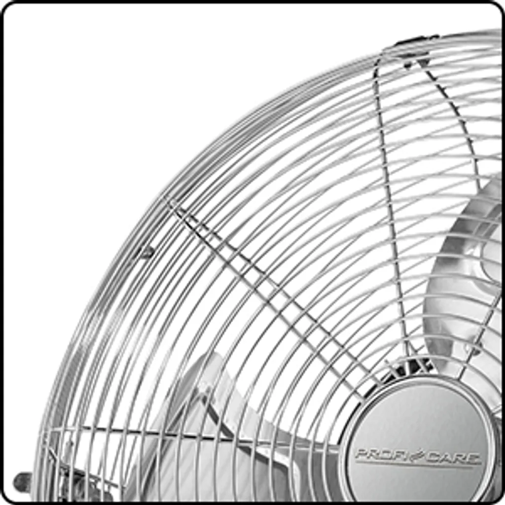 ProfiCare Ventilator PC-VL 3067 Windmaschine Im Retro-Design, Mit 3 Geschwindigkeiten, Stufenlos Neigbarer Ventilator-Kopf, Ø Ca. 50cm, Metall-chrom - Image 8