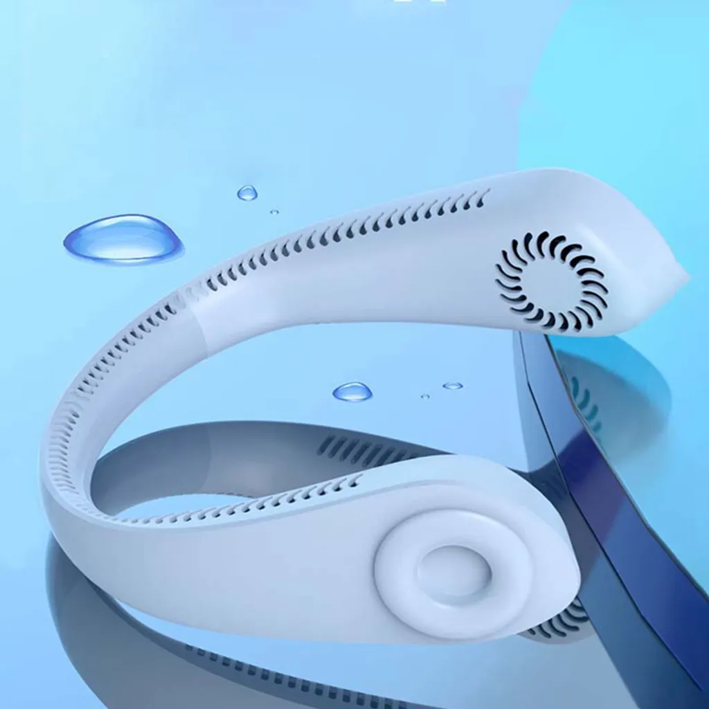Flexibler Halsventilator, Leiser Blattloser Sportventilator, USB Drehbarer Nackenkühler Zum Aufhängen Für Outdoor Sportarten, Weiß - Image 3