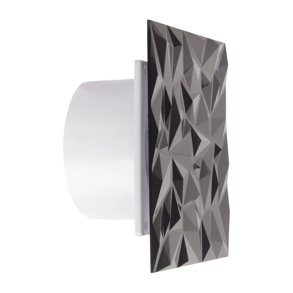 Badlüfter Wohnraumlüfter Badventilator Lüfter Bad Ventilator Badezimmer Wandlüfter Rückstauklappe Belüftung Abluft Zuluft Diamant Panel Anthrazit Ø 100 Mm Standard – Bild 3