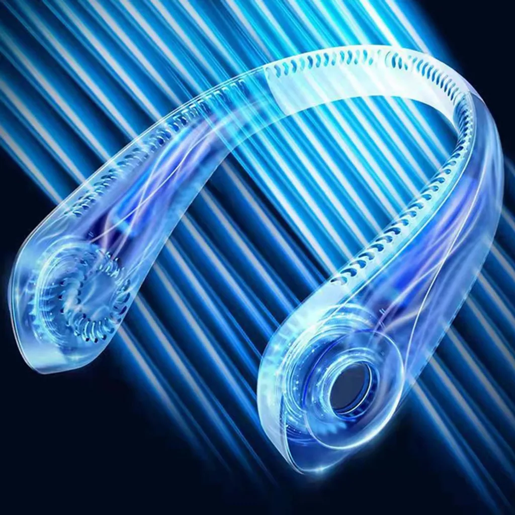 Flexibler Halsventilator, Leiser Blattloser Sportventilator, USB Drehbarer Nackenkühler Zum Aufhängen Für Outdoor Sportarten, Weiß - Image 7