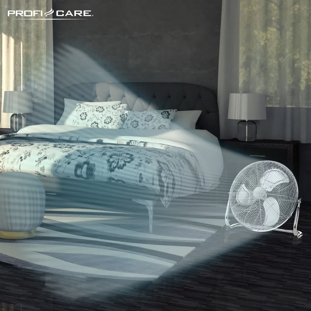 ProfiCare Ventilator PC-VL 3067 Windmaschine Im Retro-Design, Mit 3 Geschwindigkeiten, Stufenlos Neigbarer Ventilator-Kopf, Ø Ca. 50cm, Metall-chrom - Image 4