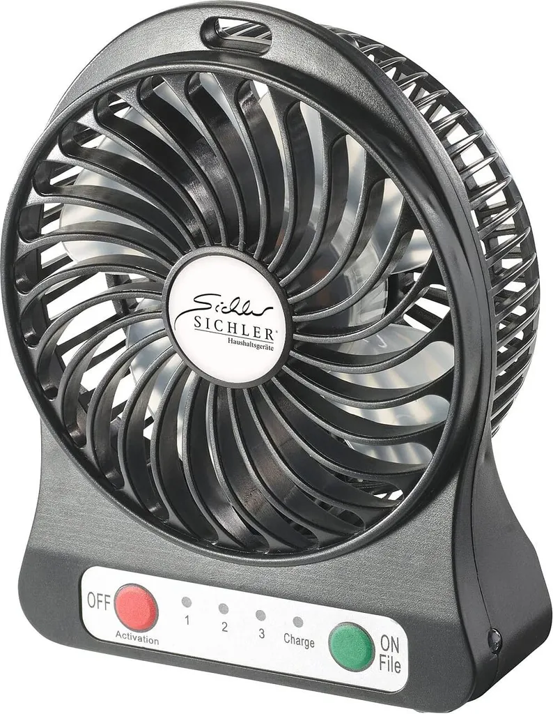 3in1 Akku Tisch-Ventilator Mit Powerbank-Funktion + Leuchte / Lampe 1.800 MAh Auto Camping - Image 5