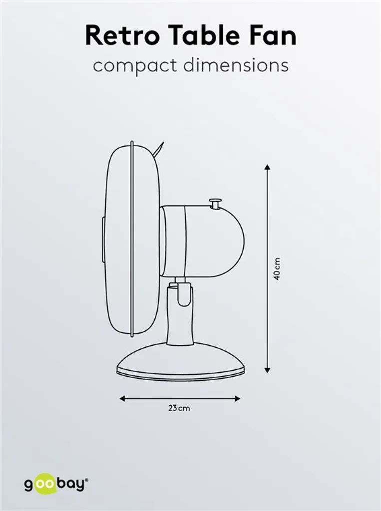 Goobay Retro Tischventilator Mit 3 Leistungsstufen, 40cm Durchmesser (12 Zoll) - Neigbar, Schwenkbar, Super Leise - Verchromt - Image 6