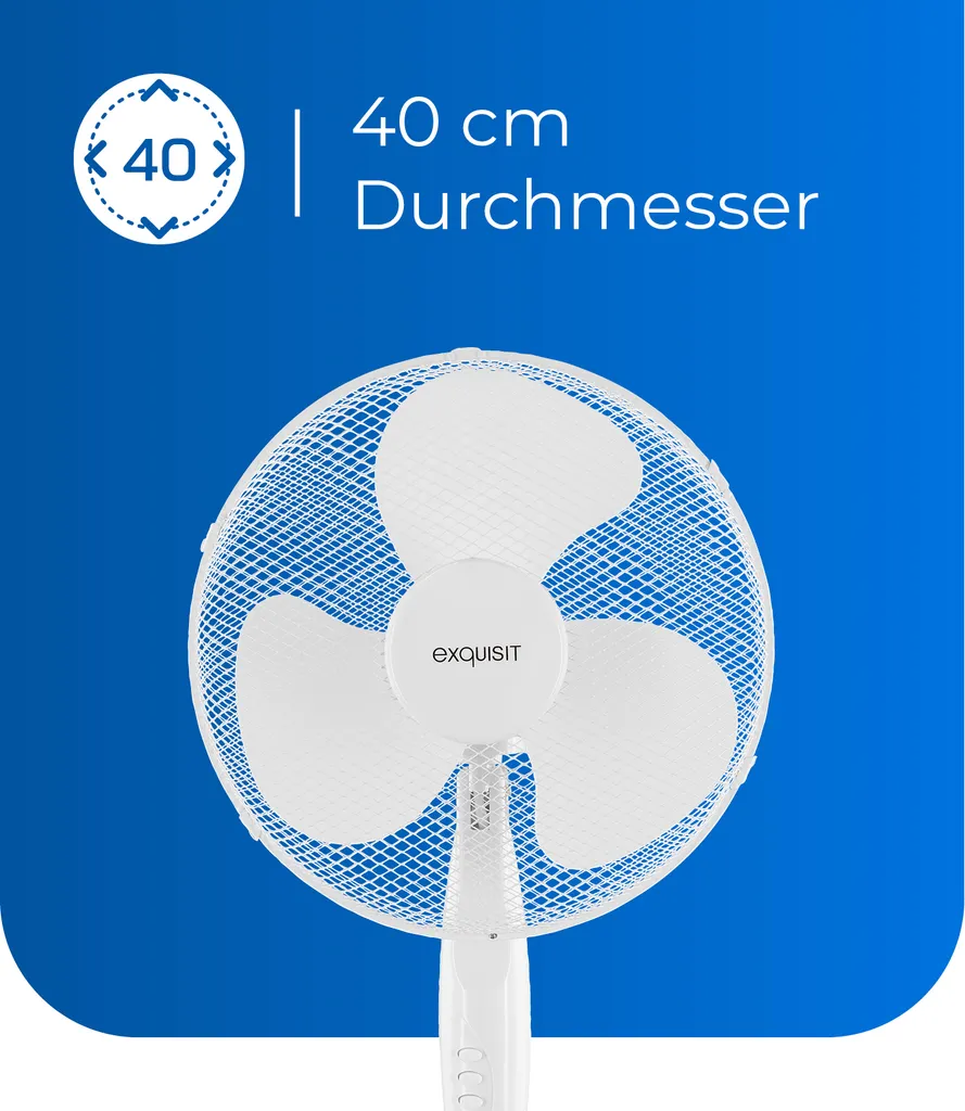 Exquisit Standventilator VS 35064 We| Pianokey | 50 Watt | Oszillation | Weiß - Image 4
