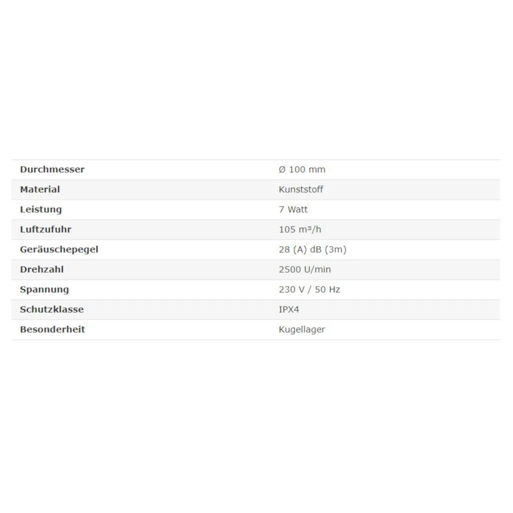 Wohnraumlüfter Lüfter Badlüfter Deckenlüfter Ventilator Badventilator Ø 100 Mm Zugschalter Silber - Image 2