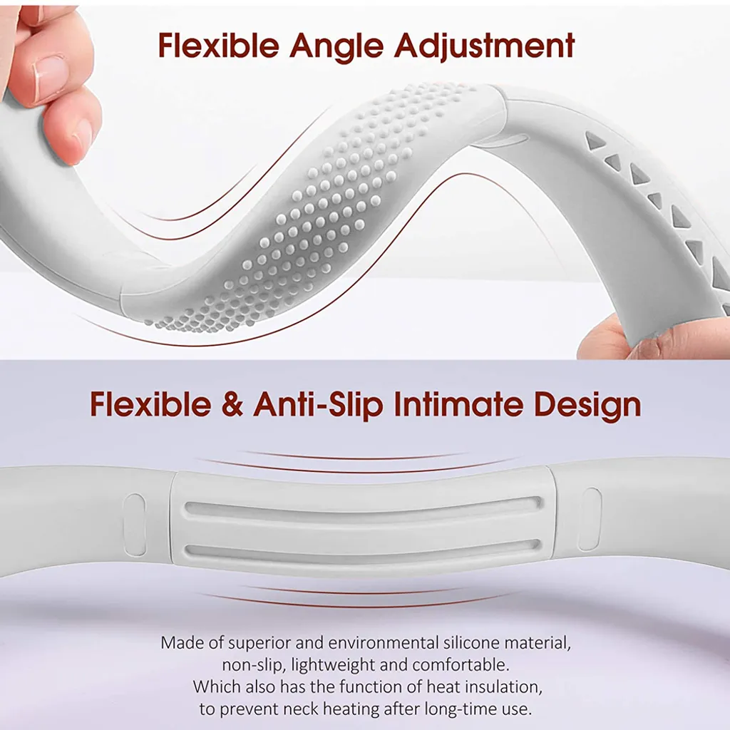 Tragbarer Halsventilator Klimaanlage, 360° Bladeless Kühlventilator Tragbar Nacken Klimaanlage Mit Kühlung Chip & LCD-Schirm, Wiederaufladbarer USB-Sportventilator Für Büro Turnhalle Strand - Image 3