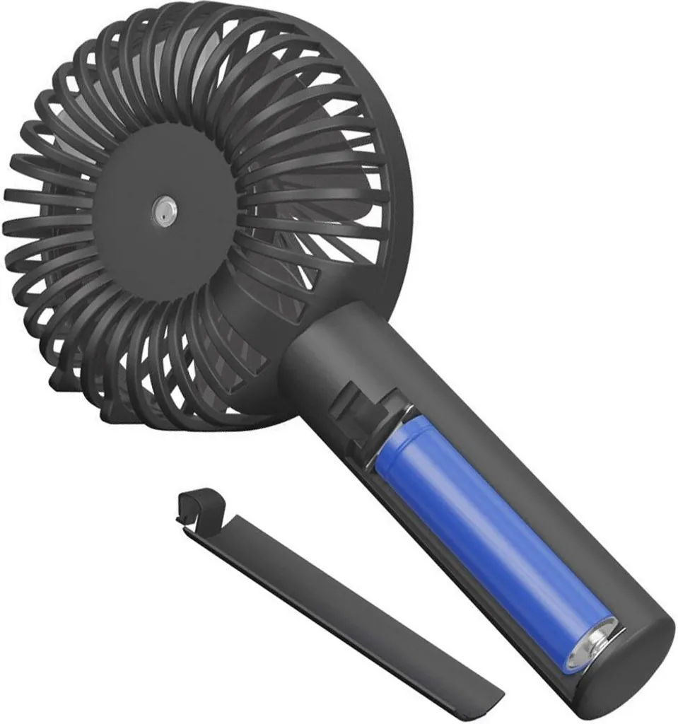 Goobay Tragbarer Handventilator Mit Standfuß - Geräuschlos, Wiederaufladbar - Mit Akku (2000mAh) Und Ladekabel, Schwarz - Image 9