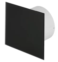 Wohnraumlüfter Badlüfter Lüfter Badventilator Deckenlüfter Ventilator Glas Ø 100 Mm Schwarz Nachlauf / Timer Schwarz Matt Gerade