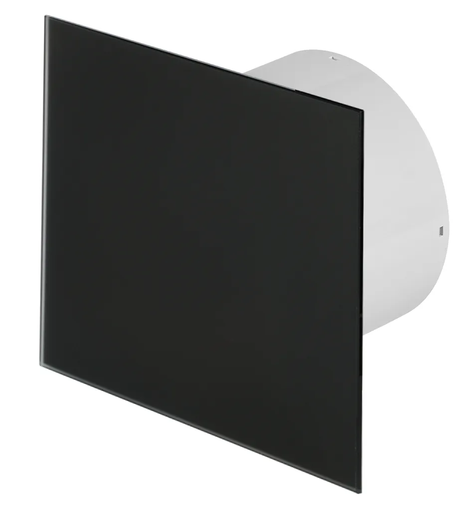 Wohnraumlüfter Badlüfter Lüfter Badventilator Deckenlüfter Ventilator Glas Ø 100 Mm Schwarz Nachlauf / Timer Schwarz Matt Gerade