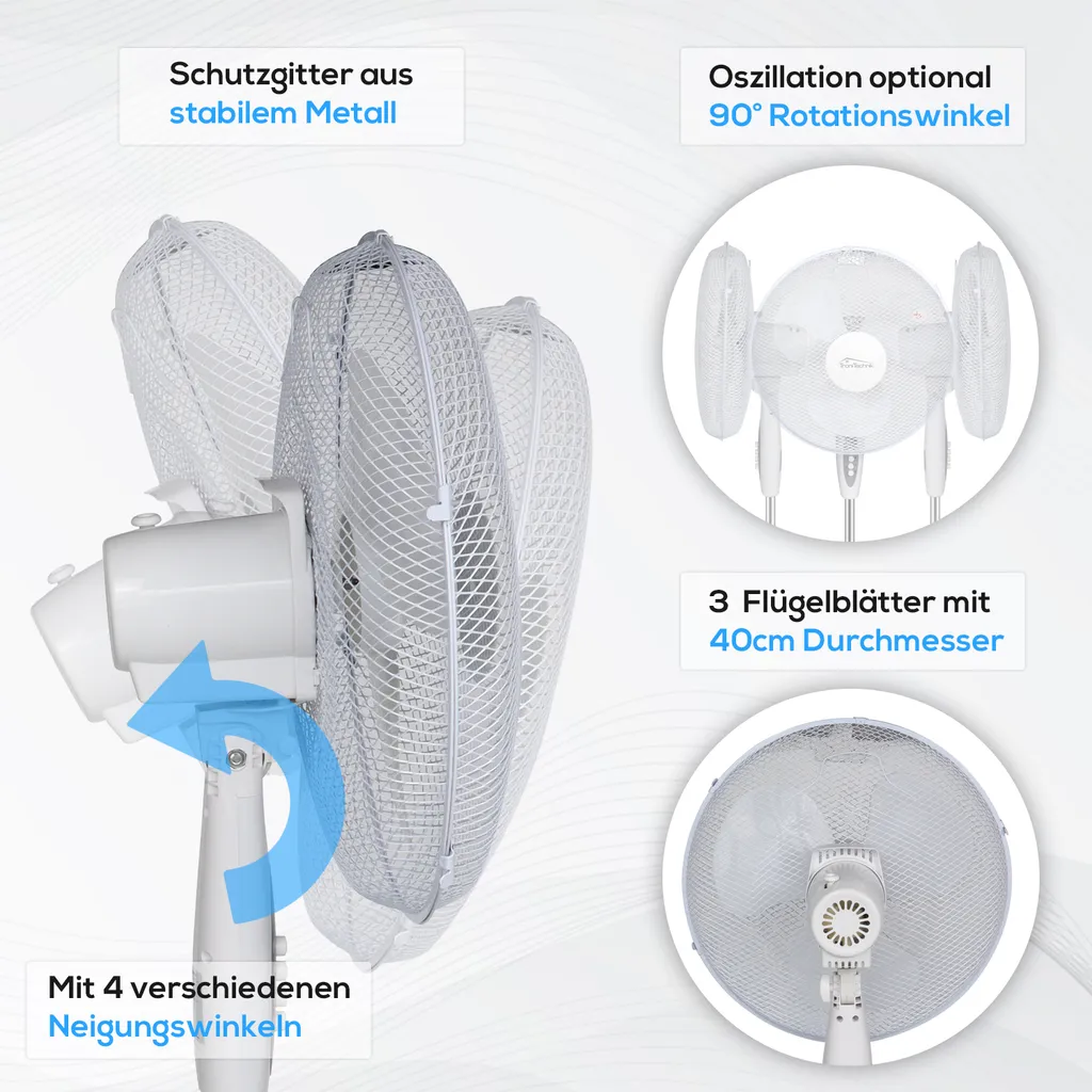 TroniTechnik Standventilator Turmventilator Lüfter SV04 40cm, Inkl. Oszillation - Image 9