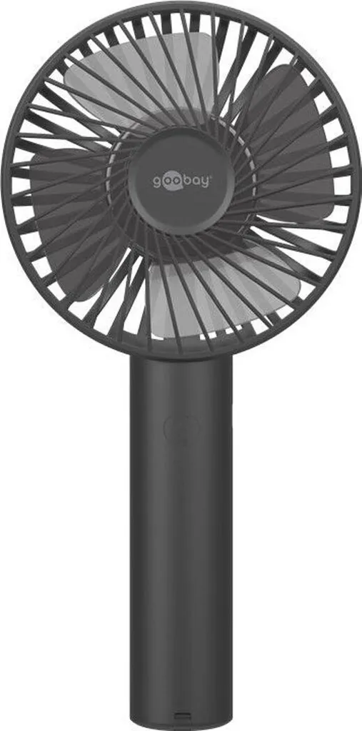 Goobay Tragbarer Handventilator Mit Standfuß - Geräuschlos, Wiederaufladbar - Mit Akku (2000mAh) Und Ladekabel, Schwarz - Image 2