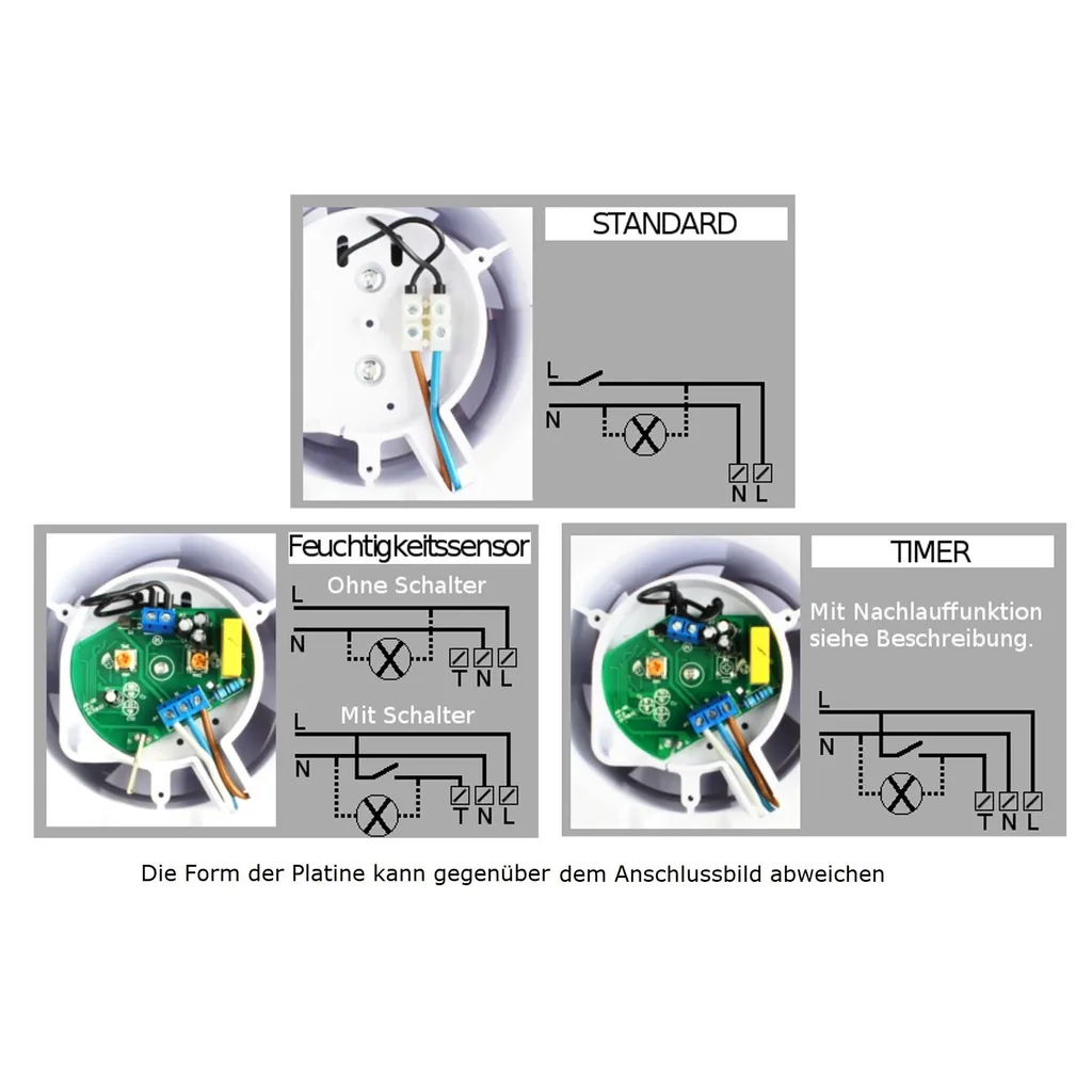 Wohnraumlüfter Badventilator Badlüfter Ventilator Badezimmer Zuluft Abluft Belüftung Ø 100 Mm In Grau Zugschalter – Bild 4