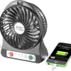 3in1 Akku Tisch-Ventilator Mit Powerbank-Funktion + Leuchte / Lampe 1.800 MAh Auto Camping
