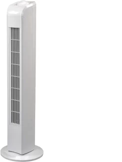 JUNG TVE21 Ventilator 76cm Weiss - Leise Turm-lüfter Lautstärke Max 48dbA, Turmventilator ENERGIESPAREND 0,05 KW/h,3 Stufen,75° Oszillierend Drehend [Energieklasse A+]