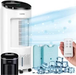 Klarstein Mobiles Klimagerät Ohne Abluftschlauch - Luftkühler Mit Wasser Ventilator Luftbefeuchter Luftreiniger Funktion - 7L Wassertank - Air Cooler Klimaanlage Mobil Mit Fernbedienung - Weiß
