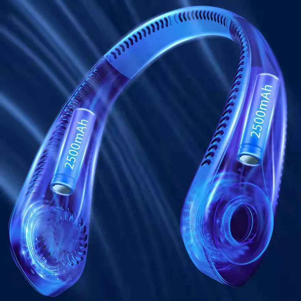 Flexibler Halsventilator, Leiser Blattloser Sportventilator, USB Drehbarer Nackenkühler Zum Aufhängen Für Outdoor Sportarten, Weiß - Image 8