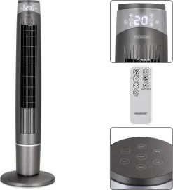 Monzana Turmventilator 6 Geschwindigkeitsstufen 120cm 3 Modi Timer Fernbedienung
