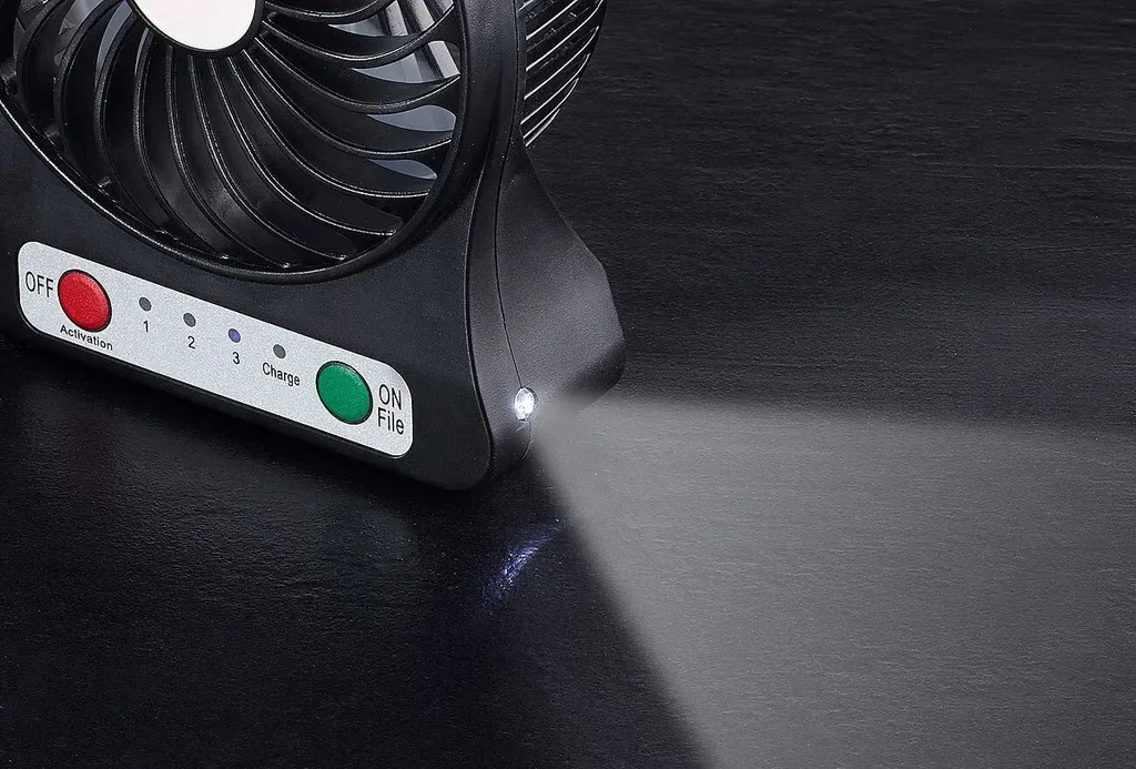 3in1 Akku Tisch-Ventilator Mit Powerbank-Funktion + Leuchte / Lampe 1.800 MAh Auto Camping - Image 6