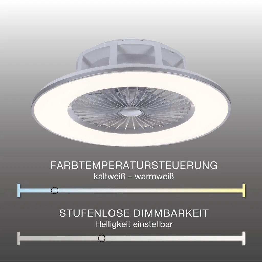 Selltec LED Deckenlampe Ventilator AIR 3 Stufen, Dimmbar, Fernbedienung CCT, Wohnzimmer Wohnzimmer, Schlafzimmer, Kinderzimmer 14646055 - Image 4