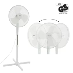 AREBOS Standventilator Turmventilator 45W, 80° Oszillation, 3 Geschwindigkeitsstufen, Leiser Betrieb, Weiß, Höhenverstellbar Bis 122 Cm, Bis 30° Neigbar
