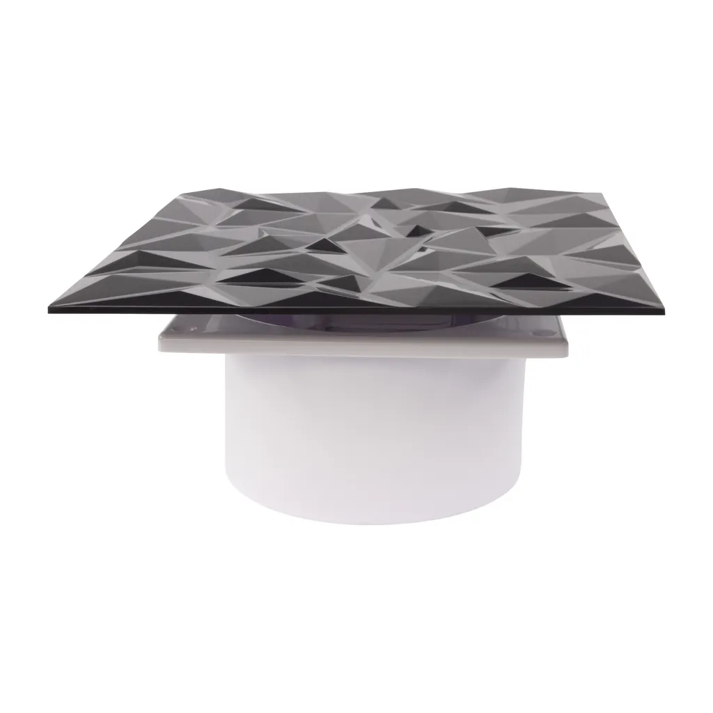 Badlüfter Wohnraumlüfter Badventilator Lüfter Bad Ventilator Badezimmer Wandlüfter Rückstauklappe Belüftung Abluft Zuluft Diamant Panel Anthrazit Ø 100 Mm Standard – Bild 6