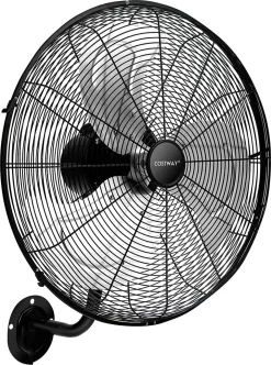 COSTWAY Φ56cm Wand-Ventilator Industriell, Oszillierend Ventilator 3 Stufen Für Lager, Treibhaus, Werkstatt, Terrasse Und Keller