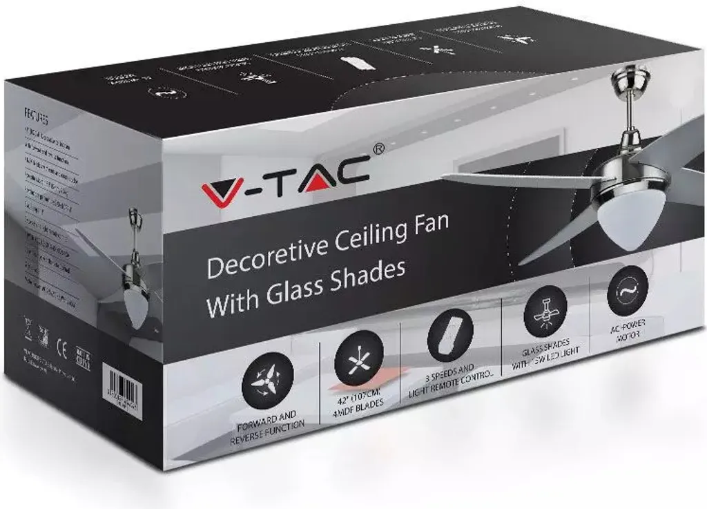 V-tac VT-6043 Deckenventilator Mit Beleuchtung - CCT - Fernbedienung - Image 14